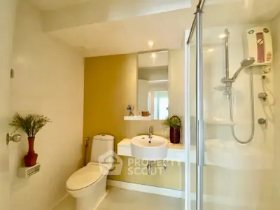 Modern bathroom with sleek fixtures and stylish decor