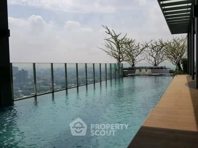 Stunning rooftop pool with panoramic city views and modern design.