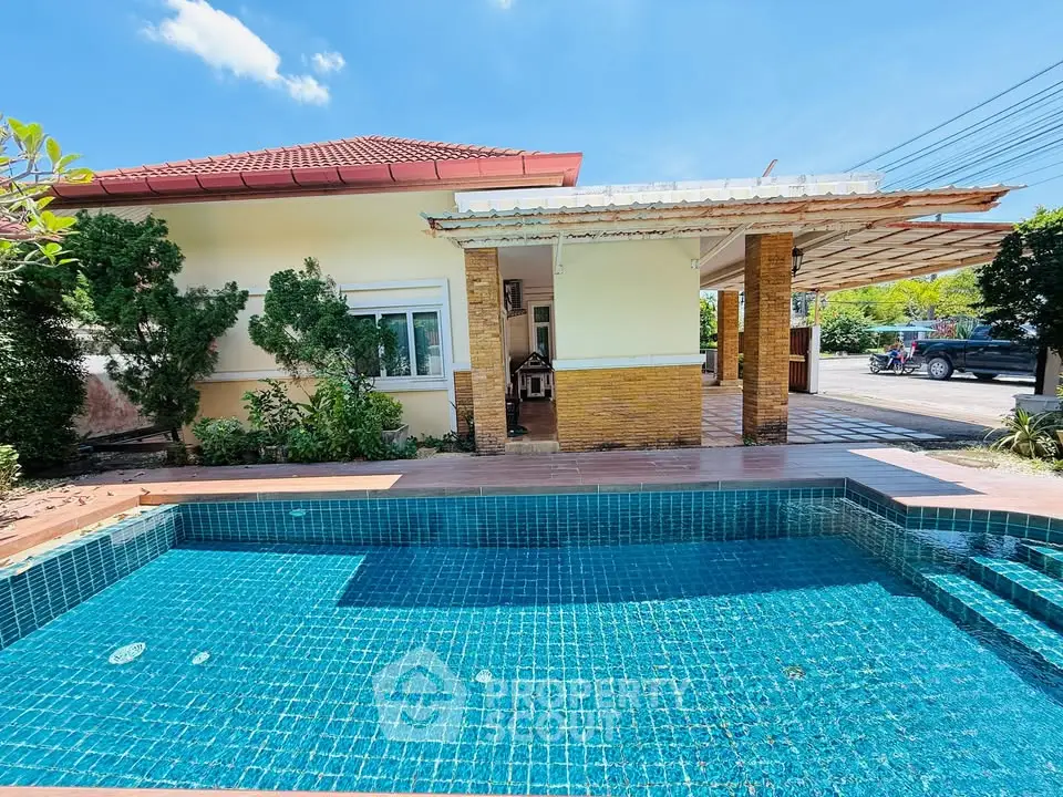 Charming single-story home with private pool and spacious outdoor area, perfect for relaxation and entertaining.