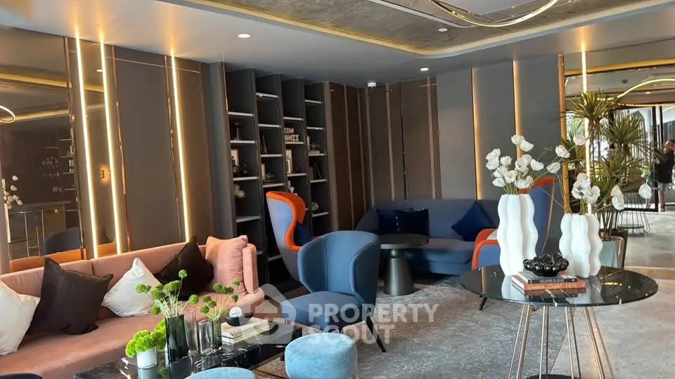 Luxurious modern living room with stylish furniture and elegant decor