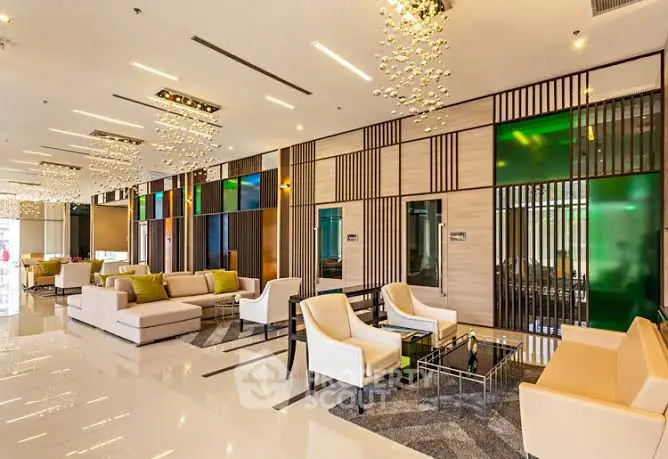 Luxurious modern living room with elegant seating and stylish decor