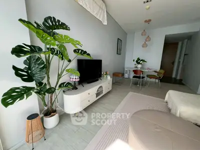 Modern living room with stylish decor and natural light