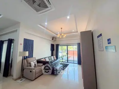 Modern living room with stylish decor and natural light