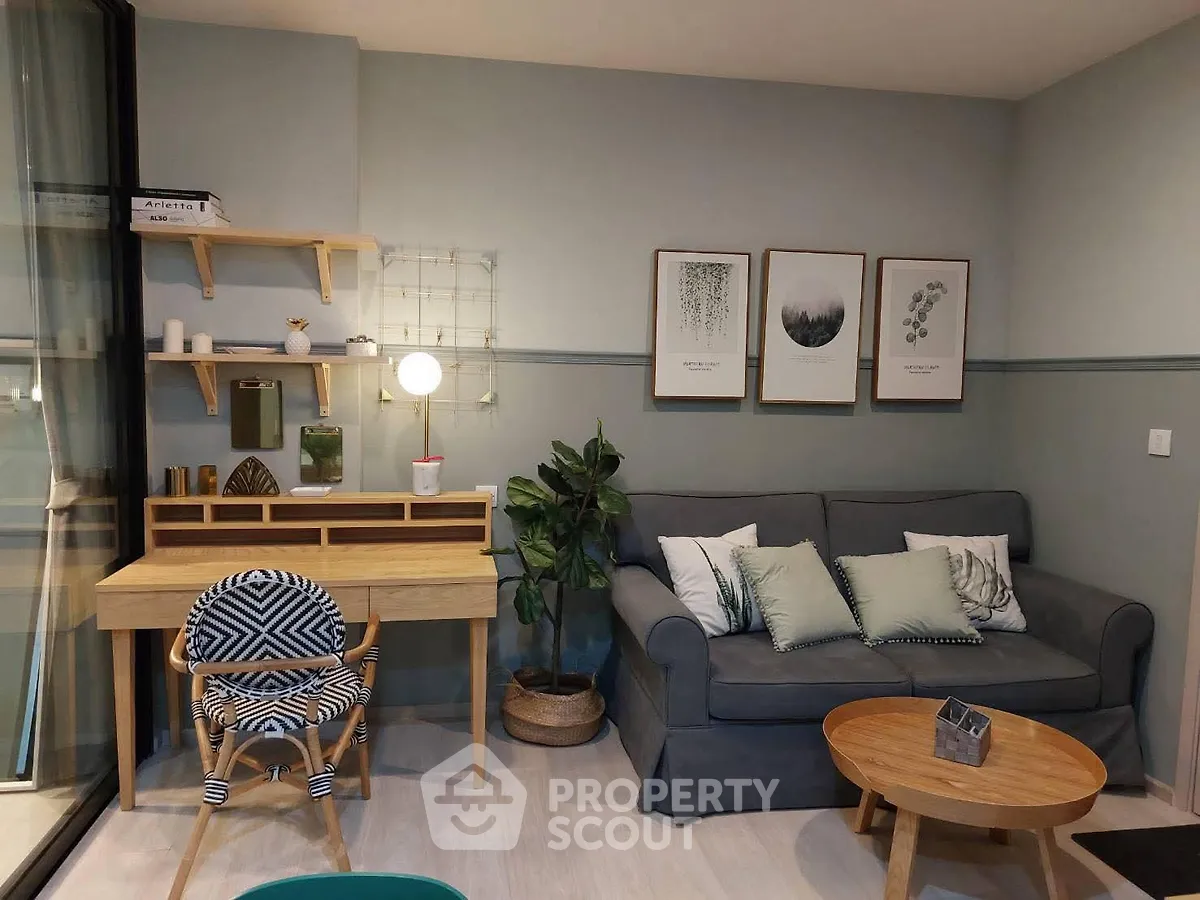 Chic living room with modern decor and cozy seating area