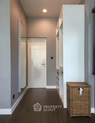 Modern interior with sleek storage and elegant design