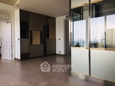 Luxurious modern apartment interior with elegant finishes and spacious layout.