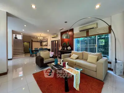 Spacious modern living room with elegant decor and open layout