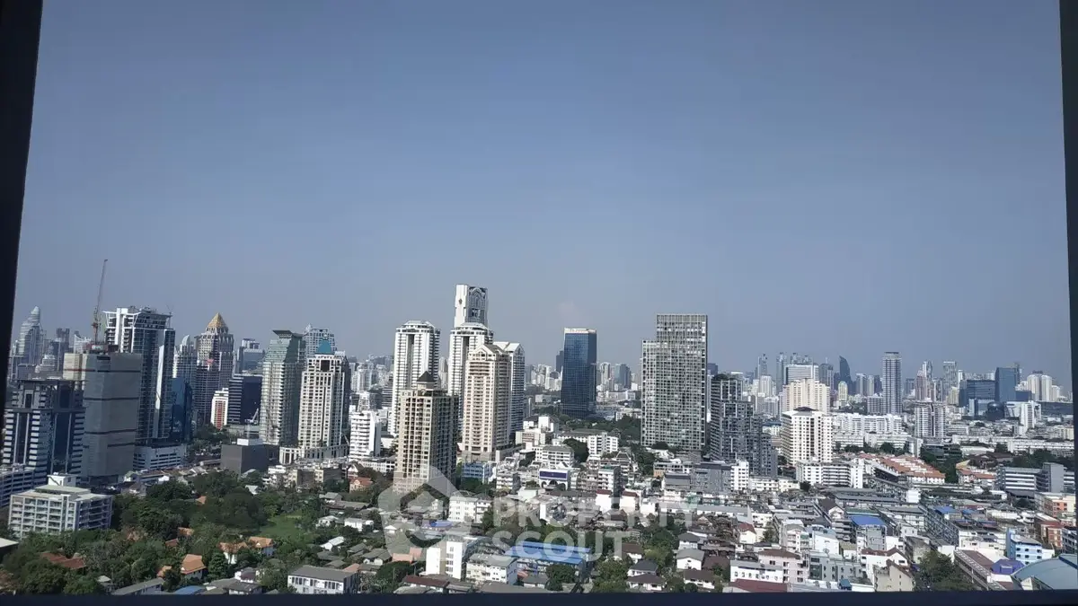 Stunning city skyline view from high-rise building in urban landscape