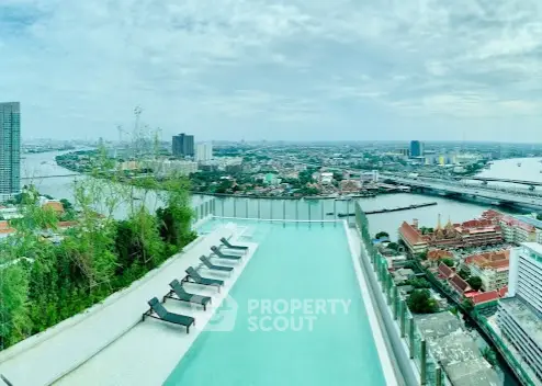 Stunning rooftop pool with panoramic city and river views