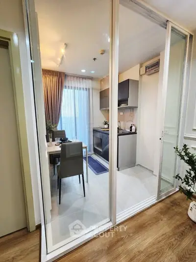 Modern compact kitchen with open layout and stylish decor