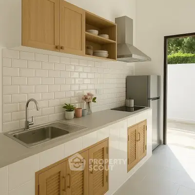 Modern kitchen with sleek cabinetry and stainless steel appliances