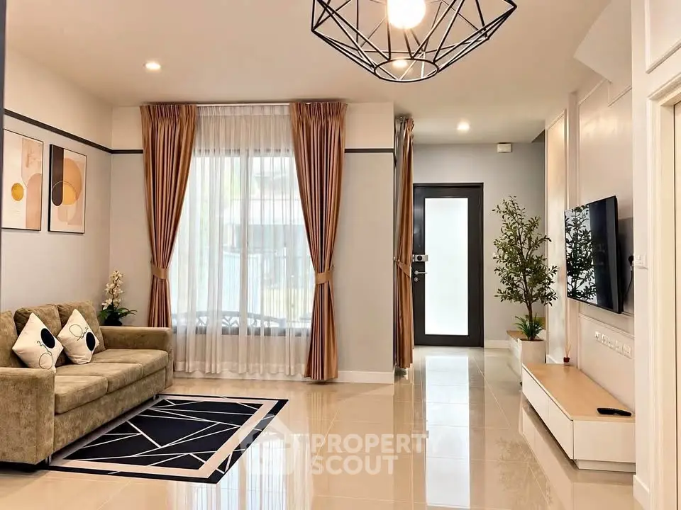 Modern living room with stylish decor and natural light