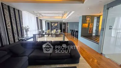 Luxurious modern living room with elegant decor and spacious layout