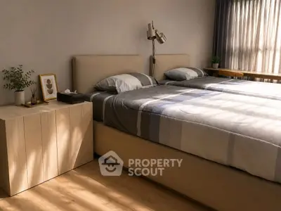 Cozy and stylish bedroom with modern decor and natural light