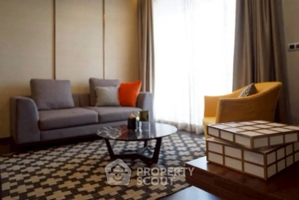 Stylish modern living room with cozy sofa and chic decor