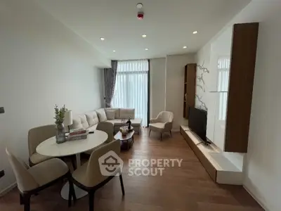 Modern living room with elegant furniture and natural light