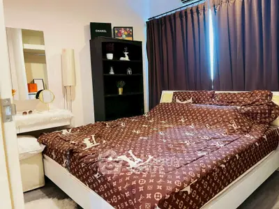 Cozy bedroom with luxurious bedding and stylish decor