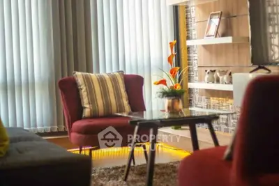 Stylish living room with modern decor and cozy seating area