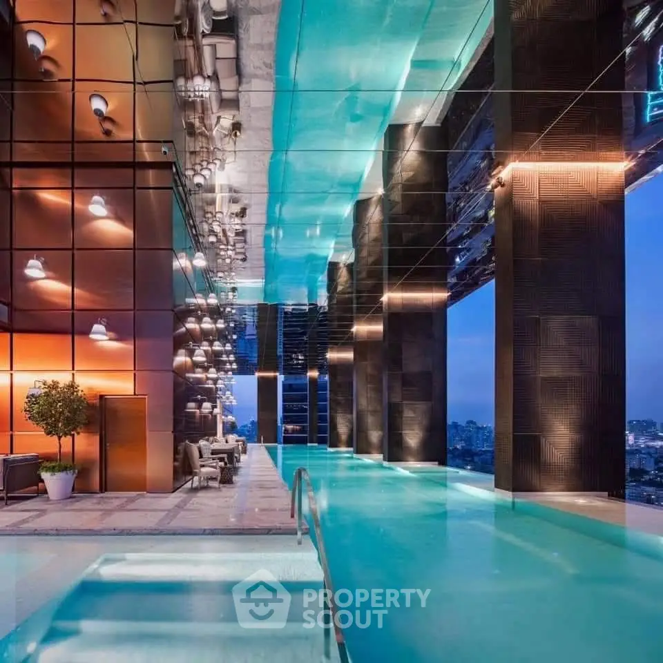 Luxurious rooftop pool with stunning city views and modern design.