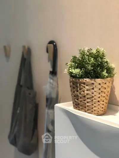 Stylish entryway with modern decor and practical storage solutions.