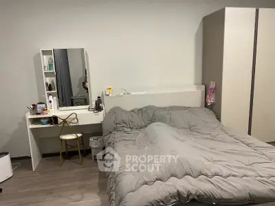 Cozy bedroom with modern furniture and stylish decor, perfect for relaxation and comfort.