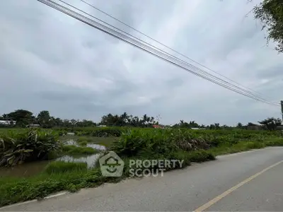 Scenic view of lush greenery and open road under a cloudy sky, perfect for tranquil living.