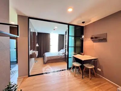 Modern studio apartment with open layout and stylish furnishings