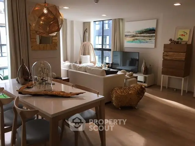 Stylish modern living room with elegant decor and natural light