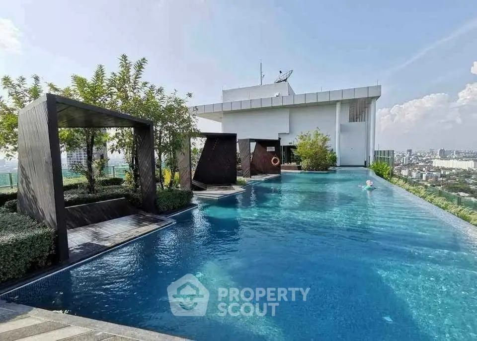 Luxurious rooftop pool with stunning city views and modern cabanas.