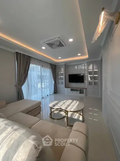 Luxurious living room with elegant decor and natural light