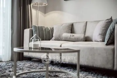 Modern living room with stylish sofa and elegant decor