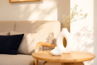 Stylish living room with modern decor and natural light