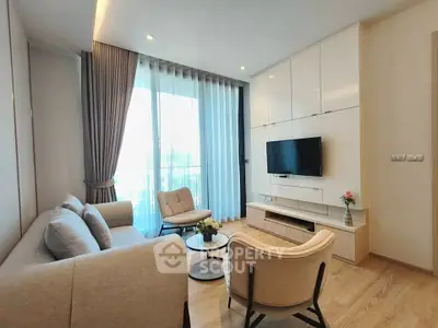 Modern living room with elegant furniture and natural light