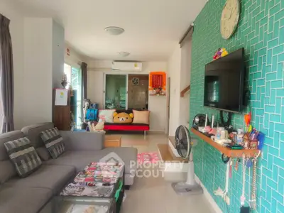 Stylish living room with modern decor and cozy seating area
