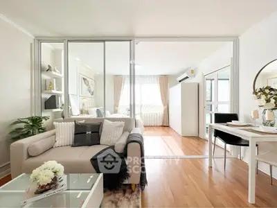Spacious modern living room with elegant decor and natural light