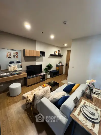 Modern living room with stylish decor and cozy ambiance