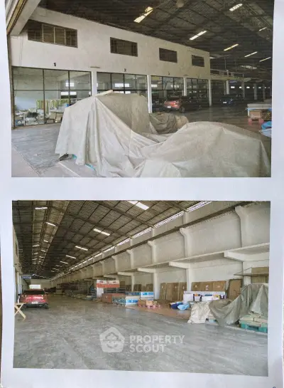 Spacious industrial warehouse with high ceilings and ample storage space, ideal for logistics and manufacturing operations.