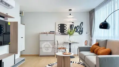 Modern living room with stylish decor and natural light