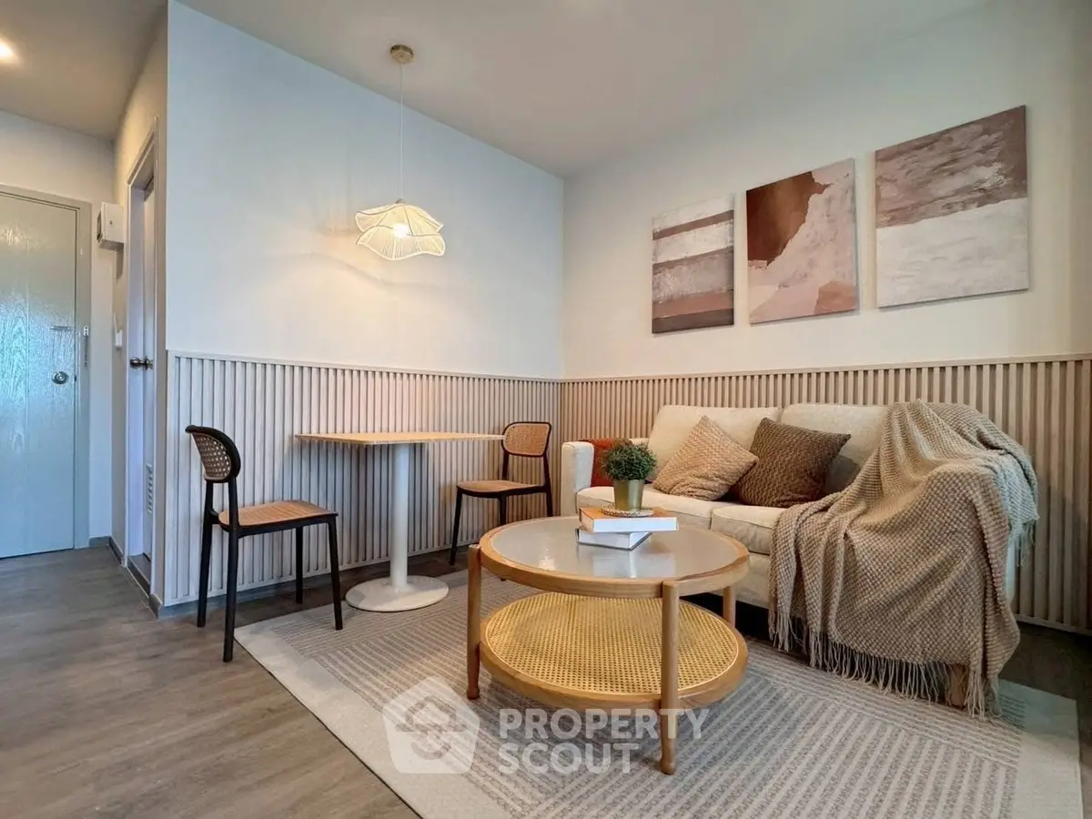 Cozy living room with modern decor and stylish furniture