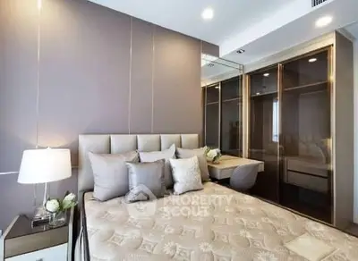 Luxurious bedroom with elegant decor and spacious wardrobe