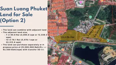 Prime land for sale in Suan Luang Phuket with adjacent land options and strategic location.