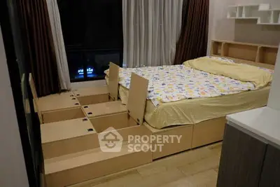 Innovative bedroom with built-in storage under bed and modern design