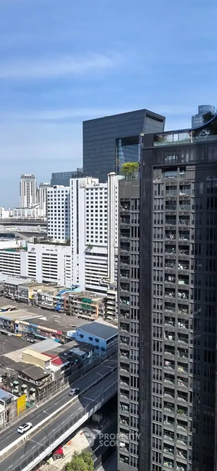 Stunning urban skyline view showcasing modern high-rise buildings and vibrant city life.