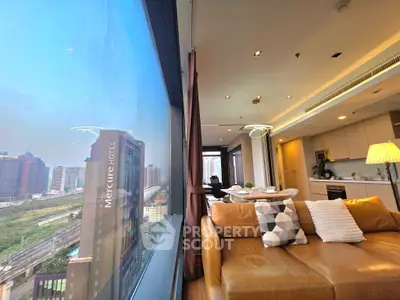 Modern apartment with stunning city view and stylish interior design