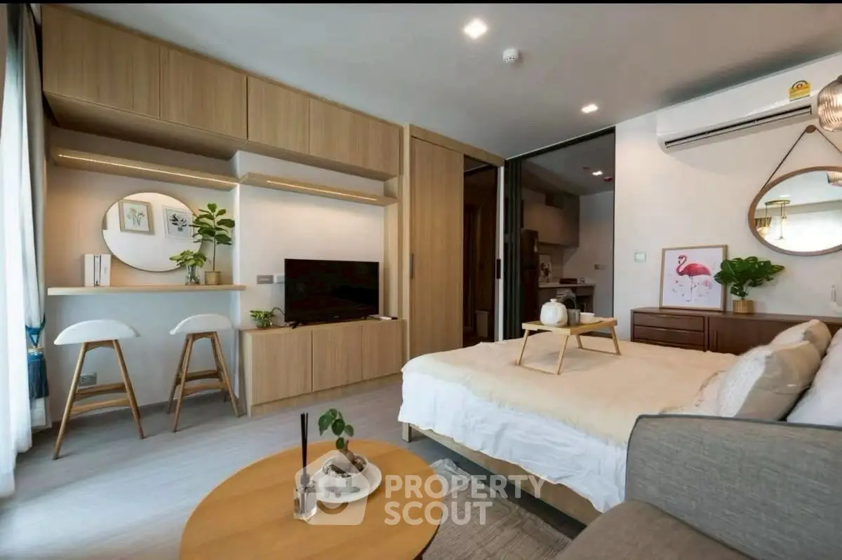 Modern studio apartment with stylish decor and open layout