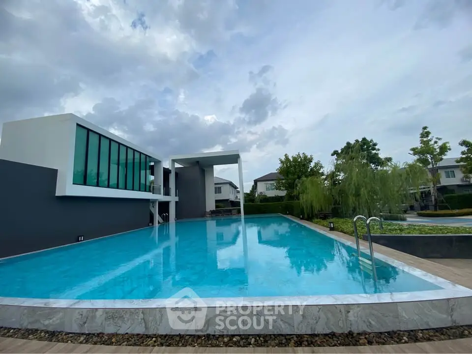 Luxurious modern pool with sleek architecture and serene surroundings