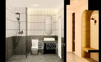 Modern bathroom with sleek design and elegant fixtures