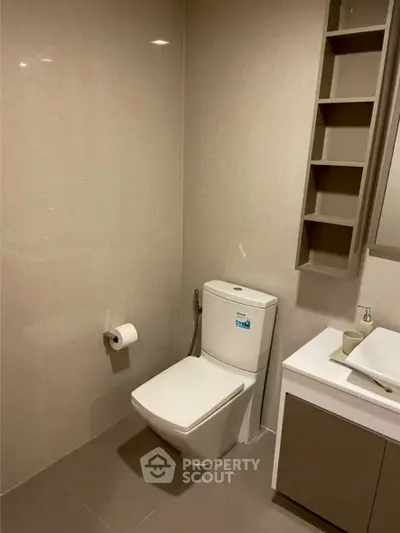 Modern bathroom with sleek fixtures and minimalist design