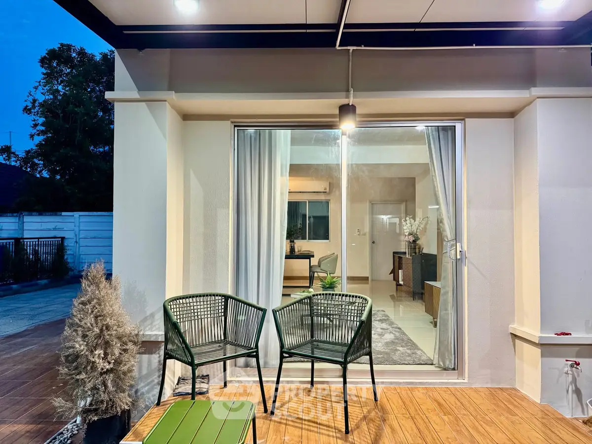 Charming modern home with inviting patio and stylish interior view
