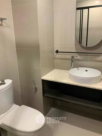 Modern bathroom with sleek fixtures and elegant design